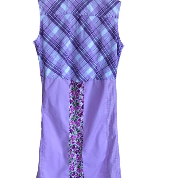 Patchwork Duster: Upcycled Boho Dress, Violet Spring Jacket (Size Small) - Picture 9 of 14